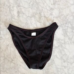 Y2K deadstock Black Bikini Bottom contrast stitch